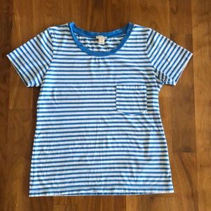 J.Crew Blue/White Striped Pocket Tee